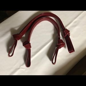 Miche  burgundy red handles.